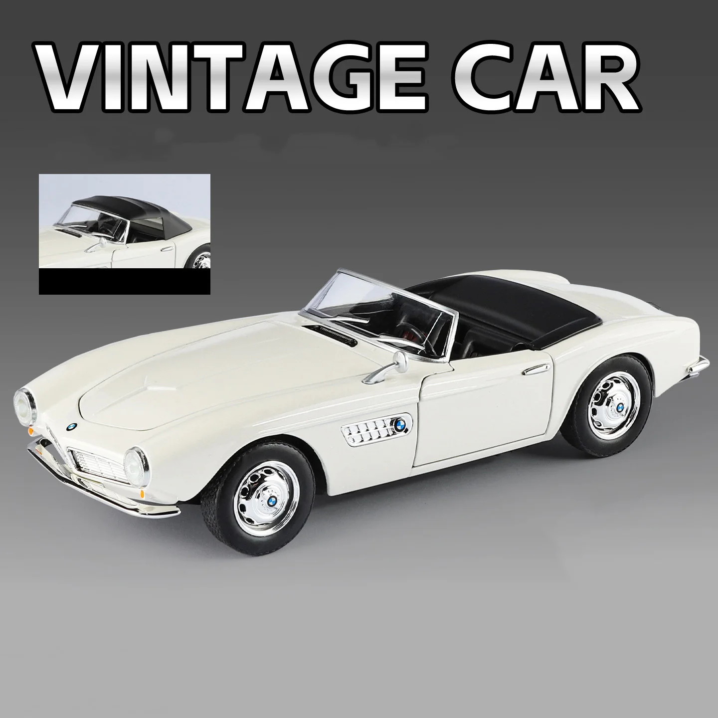 Coche De Juguete De Aleación A Escala 1:24 (blanco) Con Sonido Y Luz, Función De Retroceso.
