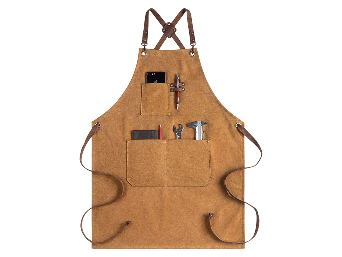 JILLIOPER Delantal de lona gruesa, tienda de té con leche café, barbero, pantalón de trabajo, artesano artístico