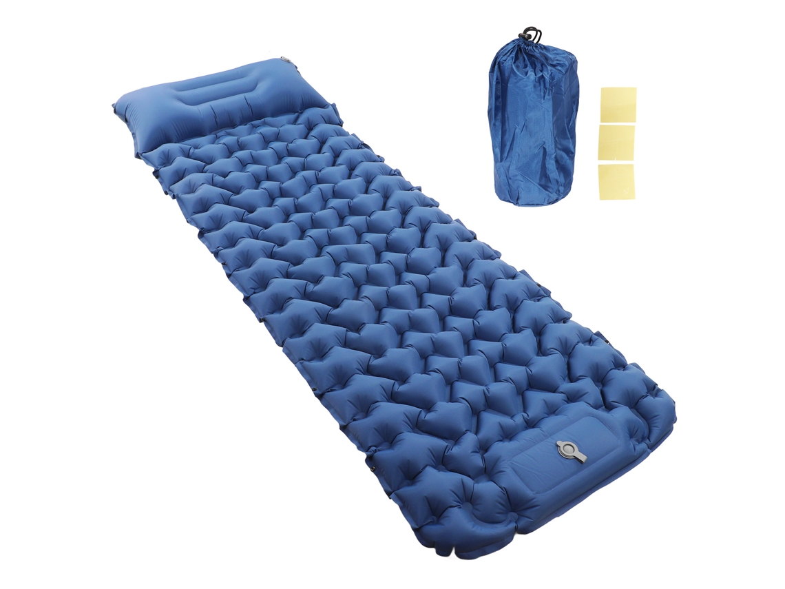 Colchón Hinchable De Camping Ligero, Impermeable Y De Color Azul Marino, Con Bolsa De Almacenamiento Para Exteriores.