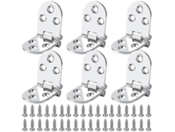 6 Bisagras Plegables De Mesa De Metal Zinc, Para Máquinas De Coser Y Muebles, Plata Con Tornillos, Instalación Fácil, Resistente 50000 Usos