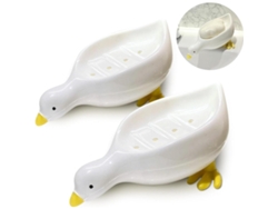 Juego de 2 jaboneras autolimpiables MDUG en forma de pato para duchas y lavabos.