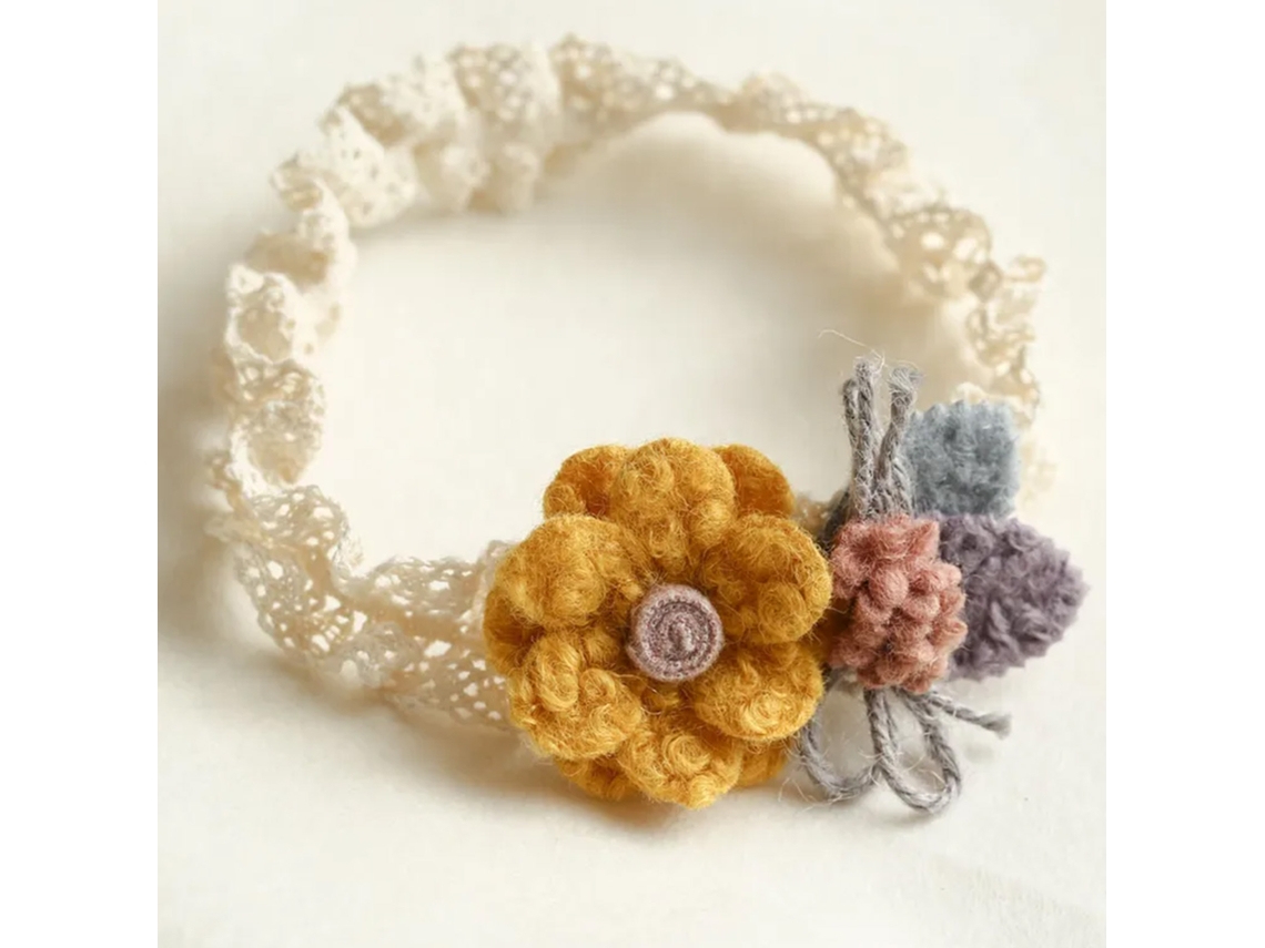 Diadema Princesa con Lazo y Flor Coquete Amarilla AVIZAR