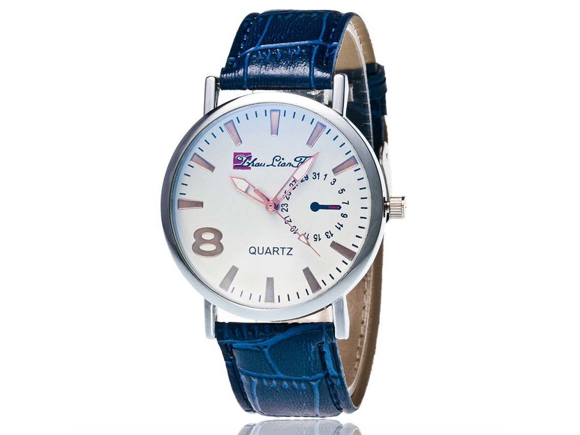 Reloj Analógico Para Hombre Zhoulianfa De Cuero Pu De Correa De Cuarzo Azul