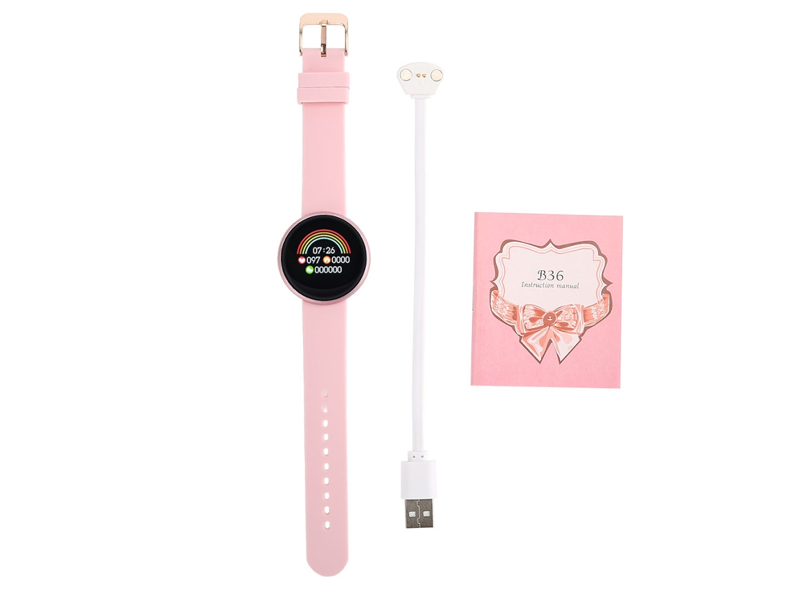 Reloj Inteligente Rosa Resistente Al Agua Con Monitor De Sueño Y Frecuencia Cardíaca.