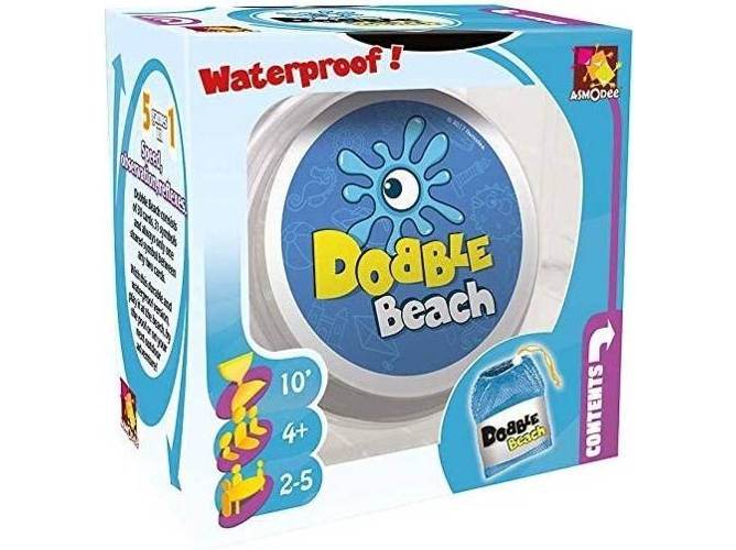 Juego de Mesa ASMODEE Dobble Waterproof (Beach - 0,186 kg - 13 x 13 x 7,5cm - Inglés - Edad Mínima: 6)
