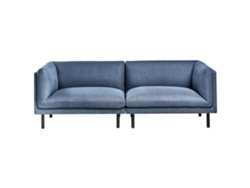 Sofá 3 Plazas Poliester Azul Beliani Vorgod 221x84x76