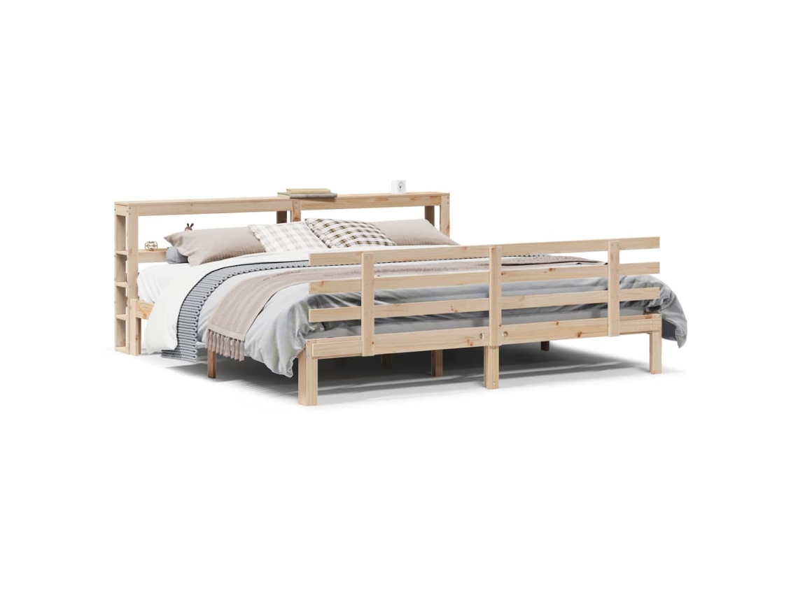 Maison Exclusive - Estructura De Cama Con Cabecero Madera Maciza De Pino 200x200cm