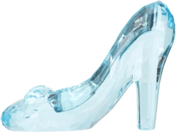 Zapato de princesa en miniatura con tacón de cristal azul transparente, adorno decorativo.