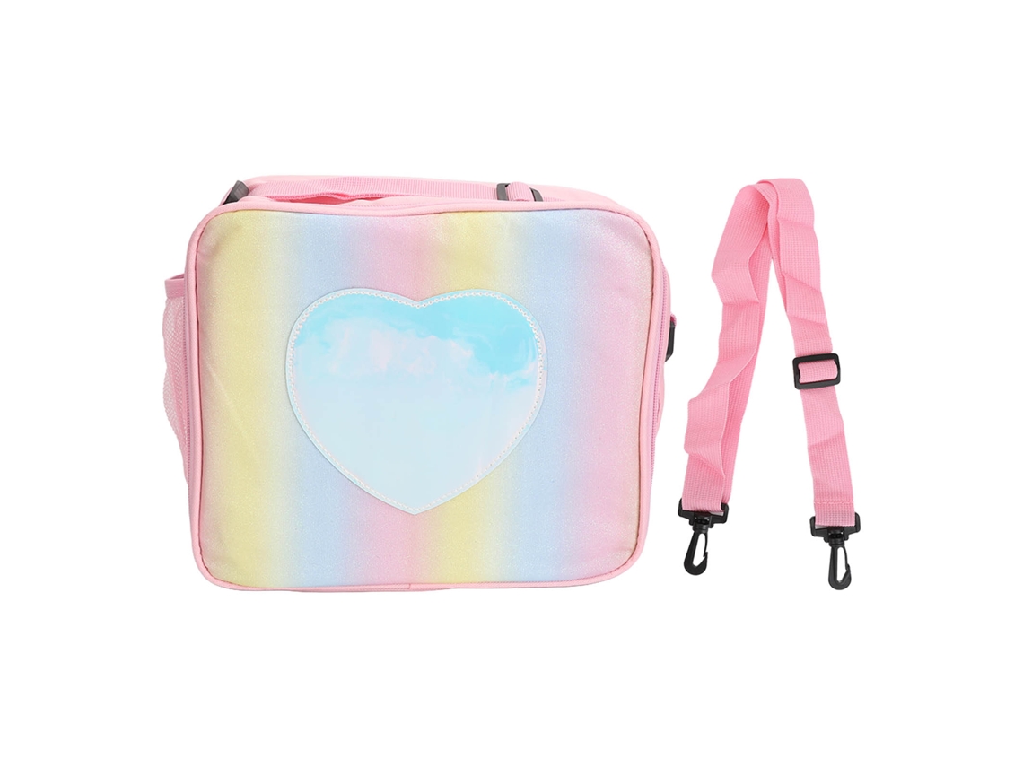 Bolsa Pequeña Para El Almuerzo, Aislante Y A Prueba De Fugas, Con Estampado Degradado Rosa, Ideal Para Picnics Y El Trabajo.