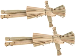 Juego De 2 Figuritas Pequeñas De Espantapájaros De Paja Reutilizables Y Ligeras Para Decoración.