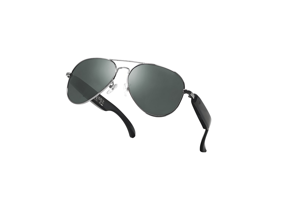 Gafas inteligentes F18 con IA, traducción en tiempo real, carga CE y protección UV para 100 idiomas (negro)