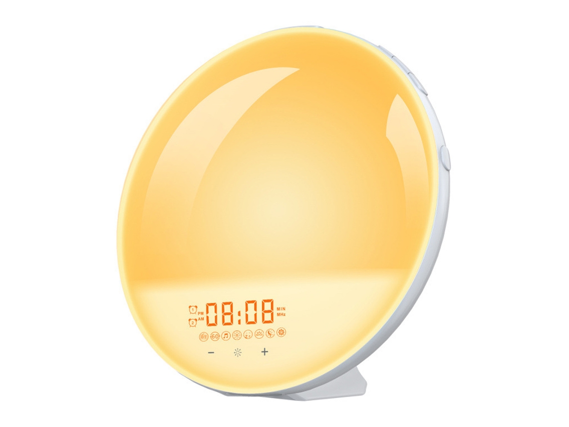 Reloj despertador con luz natural y LED de colores. Kofihety