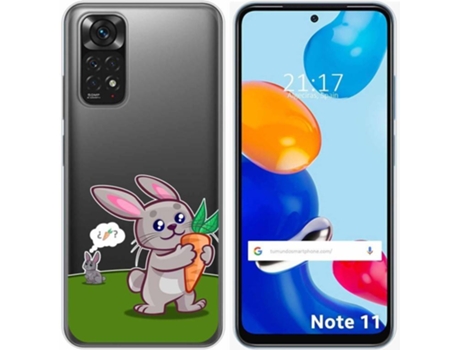 Carcasa Xiaomi Redmi Note 11 TUMUNDOSMARTPHONE Dibujos Transparente Conejo Multicolor
