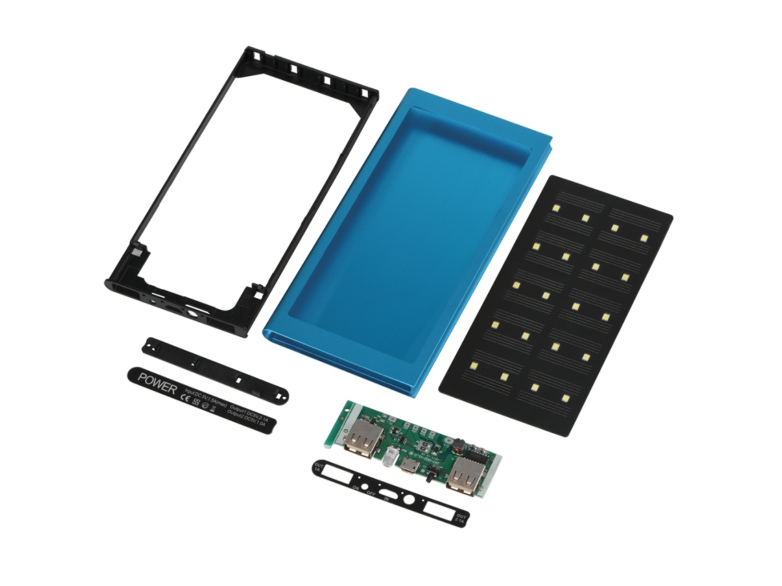 Kit De Power Bank (carga Solar, Salida Usb Dual) 8000mah Tian Shu Luz Led Kit De Power Bank Solar (azul)