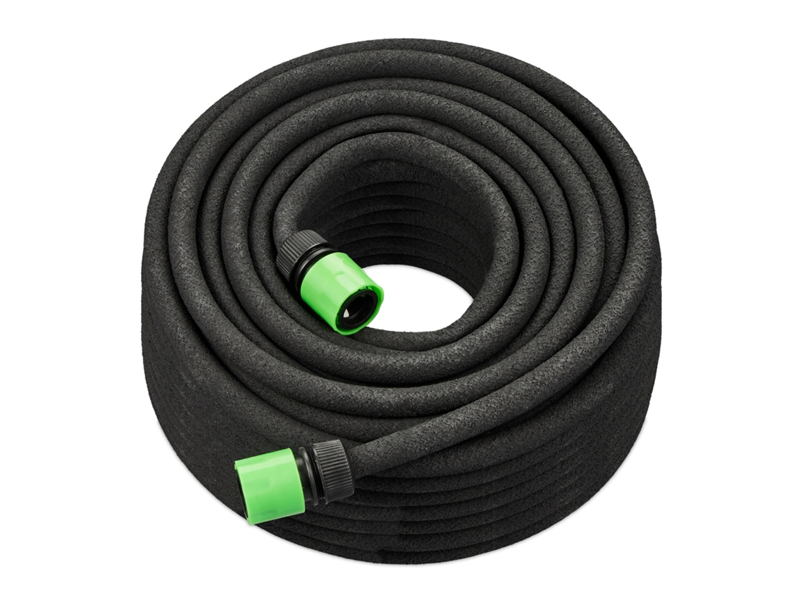 Relaxdays Mangueira De Gotejamento, 50 M, Para Regar Canteiros E Sebes, Mangueira, Jardim, Preta