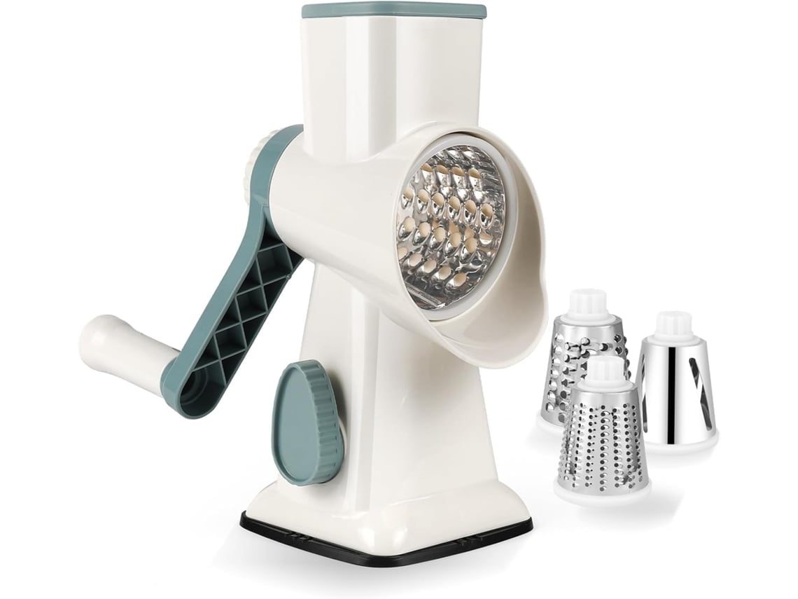 Cortador De Cocina Manual Multifuncional Com 3 Lâminas Removíveis, Para Batatas, Cenouras, Queijo, Etc. (blanco)