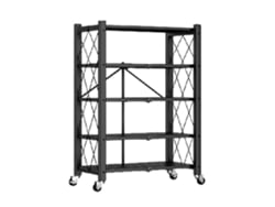 Estante Plegable con Ruedas 71X34X165Cm Negro JOYBOS