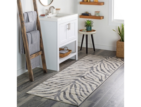 Alfombra de Pasillo Zebra Bohemia SURYA Gris/Beige 80x220 cm