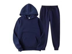 2026-conjunto De Sudadera Con Capucha Y Pantalones Para Hombre Casual De Color Sólido Manga Larga Awi Xl Azul Marino