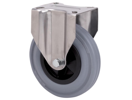 Rueda fija inox.17zvi200-psn poliamix-goma gris eje liso ALEX