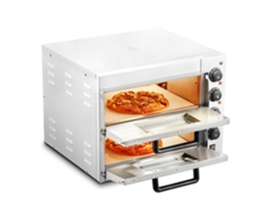 Horno de pizza eléctrico de acero inoxidable de 406 mm con piedra, control de temperatura hasta 350 °C Tekmaquinas