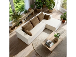 Coco Living Sofá De Salón Luna 3 Plazas - Pana Acanalada - Blanco Arena Derecha