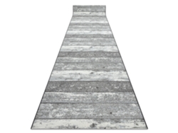Alfombra de Pasillo con Refuerzo de Goma 100 cm Madera Tablero Gris