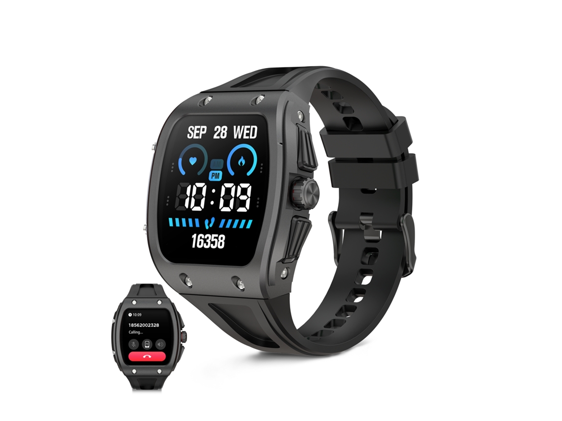 Smartwatch Ksix Hero 2 Go, Ips 1,76", Batería 5 Días, Ip68, Caja Aleación Zinc Gris, Correa Silicona Negra