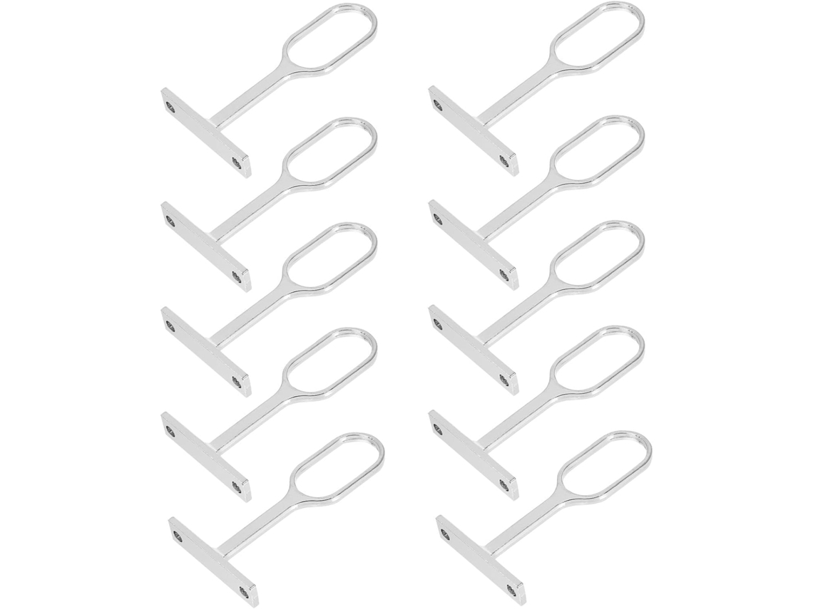 Juego 10 Soportes Varilla Brida Aleación Forma 16 Rieles Armario Resistencia Montaje Techo Almacenamiento