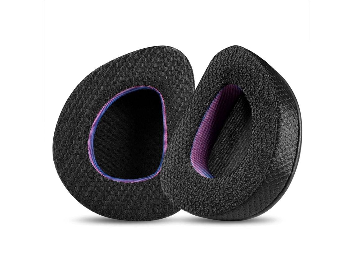 Almohadillas De Tela Negras Y Moradas Para Auriculares Asus Rog Tejido De Malla