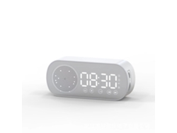 Mini Columna Bluetooth Blanca Con Despertador