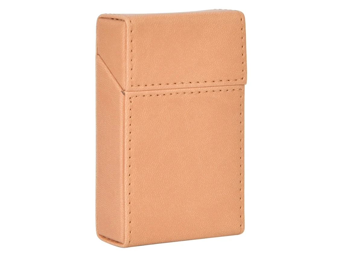 Estuche Portátil Para Cigarrillos, Estilo Elegante, Almacenamiento, Protección De Pu, Para 20 Cigarrillos, Marrón
