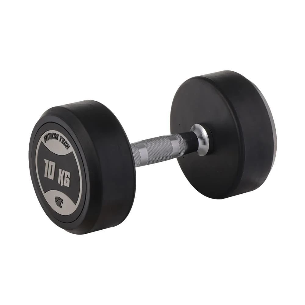 Mancuernas Redondas Musculación 10 kg FITNESS TECH - Set 2 Unidades