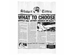 Cortina de Ducha Gelco Gazette Negro PEVA 180 x 200 cm