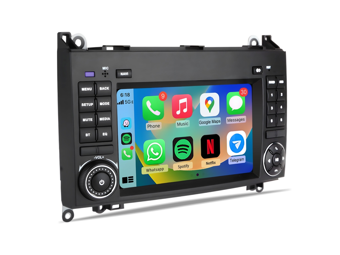 Rádio Automotivo para Benz Sprinter Vw Crafter Câmera Traseira Inclusa e Controle no Volante JUNSUN (2009 2016)