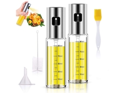 Botellas De Spray De Aceite De Cocina [100 Ml]-Botella De Niebla De Aceite Transparente-Dispensador De Aceite De Acero Inoxidable Para Barbacoa, Paquete De 2