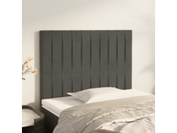 Cabeceros 2 Unidades De Terciopelo Gris Oscuro 90x5x78/88 Cm