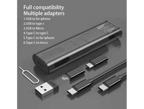 Caja de almacenamiento de bolsa digital multifuncional teléfono móvil portátil tarjeta de memoria adaptador de conversión de pin cable de datos de ...