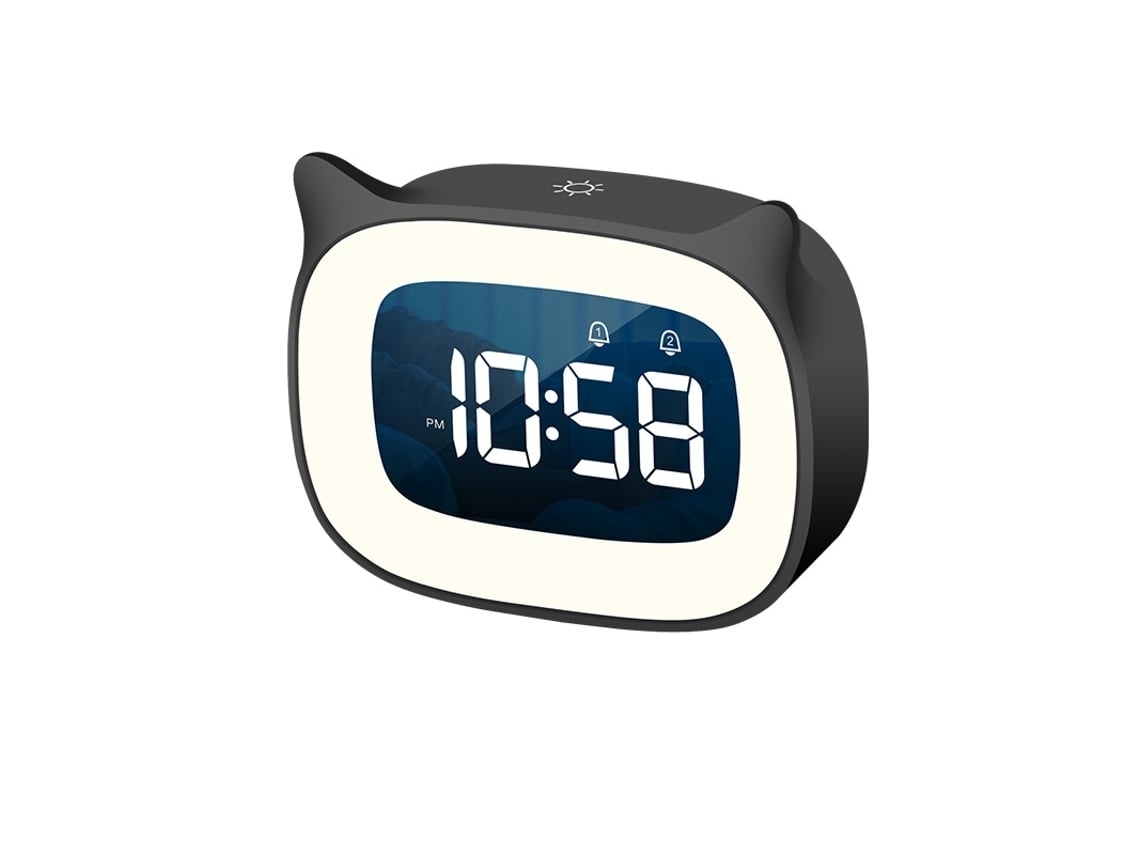 Reloj Despertador Digital Para Niños, Luz Nocturna Led, Regalo De Cumpleaños Para Niños Y Niñas, Estilo De Sobremesa (negro)*