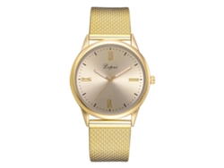 Reloj De Pulsera De Cuarzo Para Mujer Con Correa De Silicona Dorada Lvpai