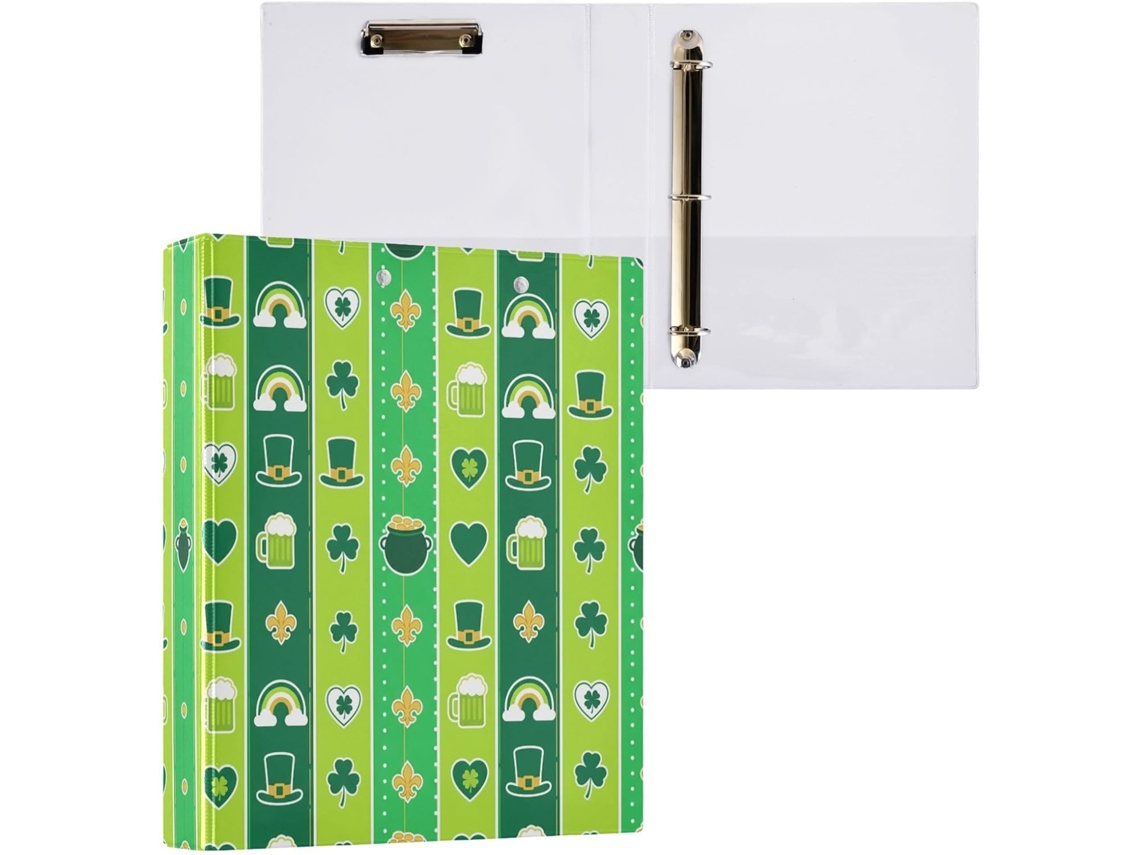 Besportble Carpeta De San Patricio Y Anillas Redondo Con Portapapeles Oficina 27,9 X 21,6 Cm 31,5 27 6