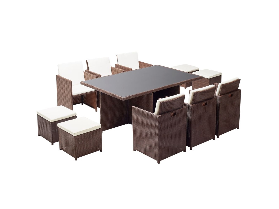 Conjunto de Cenar Exterior CONCEPT U Mónaco (Marrón y Blanco - Resina - 178x115x74 cm)