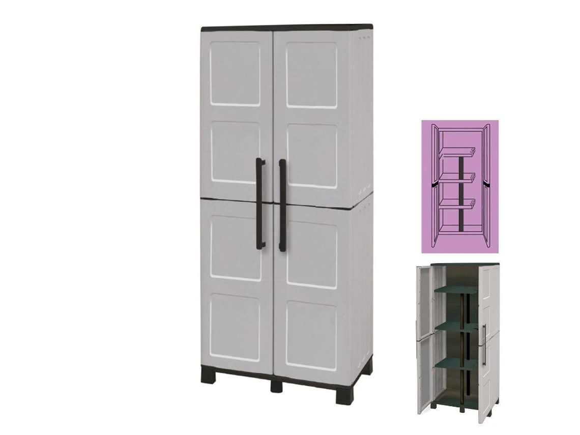 Armario de Exterior MAURER Resina 68x37x169 cm. con Portaescobas