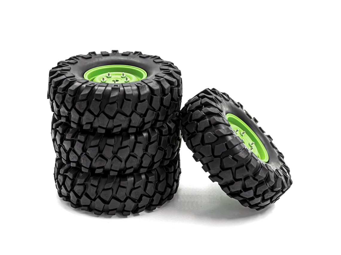 Neumáticos De Goma Para Rc Crawler Con Rines De Latón Repuesto Para 1/10 Traxxas Trx-4 Axial Scx10 90046 90047 Cc10