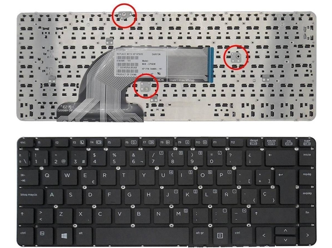 Teclado para Portátil HP Probook 440 G0 440 G1 445 G1 Negro (Sin Marco Sin Foil para Win8)