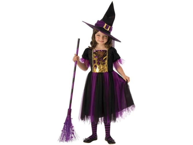 Disfraz de Niña DISFRAZZES Bruja Negro (Talla: 3 a 4 años)