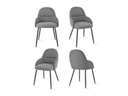 Sillas De Comedor Goeurvant 1438(pack De 4, Gris Paloma, Tela)