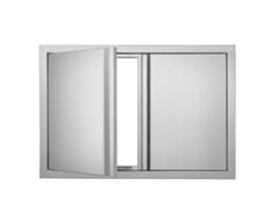 Puerta de acero inoxidable para cocina exterior de 774 x 532 mm con tiradores ocultos Tekmaquinas