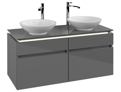 Villeroy &amp Boch Legato Vanity unit B584 1200x550x500mm 2 lavabos iluminación LED