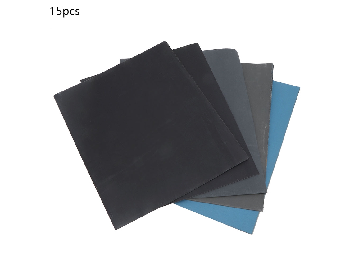 Juego De 15 Hojas De Papel De Lija Para Uso En Seco Y Húmedo De 23 X 28 Cm, Hojas Abrasivas Para Pulir Y Lijar.